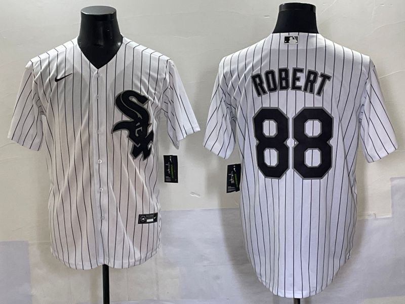 Men 2025 Chicago White Sox #88 Robert White Stripe Game Nike MLB Jersey style 7035->chicago white sox->MLB Jersey